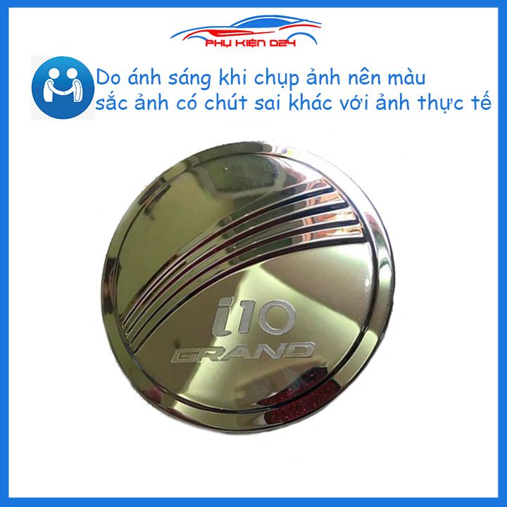 Ốp nắp bình xăng Grand i10 2014-2015-2016-2017-2018-2019 Sedan mạ crom chống trầy trang trí ô tô