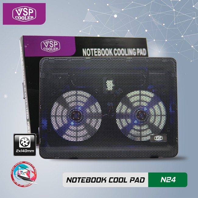 Đế Tản Nhiệt VSP Cooler N24 (2*Fan 14cm)