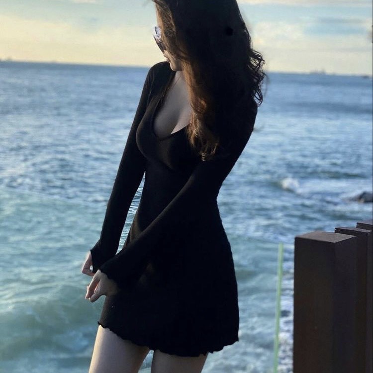 Đầm Nữ Dáng Xoè, Tay Dài Viền Bèo - Tharo Clothing | BigBuy360 - bigbuy360.vn