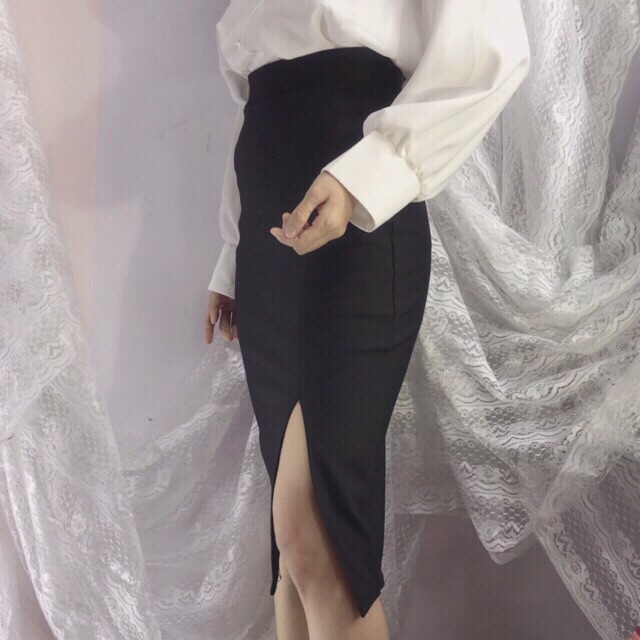 CHÂN VÁY BÚT CHÌ DÀI XẺ TRƯỚC | BigBuy360 - bigbuy360.vn