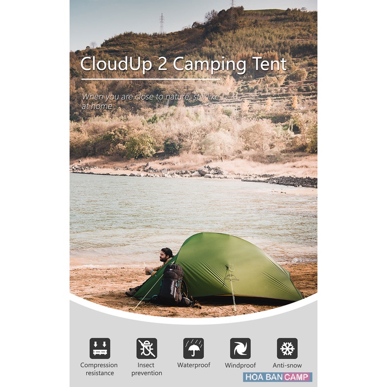Lều 2 Người Siêu Nhẹ Cloud Up 2 NatureHike NH17T001-T