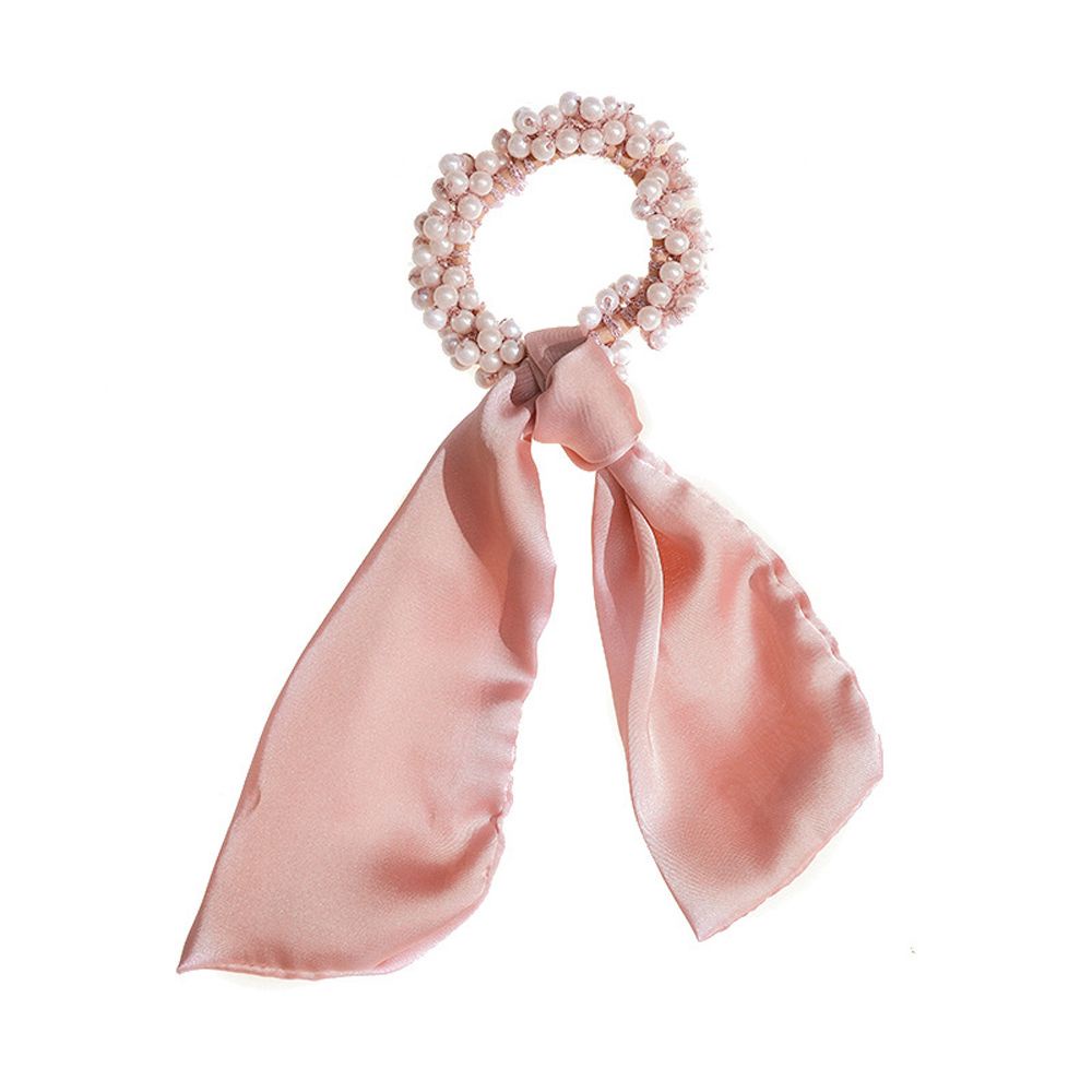 Dây buộc tóc cao su nhiều lớp đính ngọc trai giả nhiều màu sắc phong cách Hàn Quốc cổ điển cho nữ