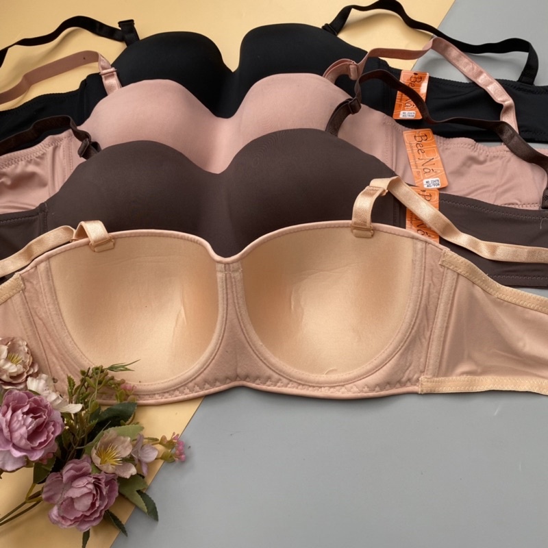 Áo lót, Áo ngực không dây Bigsize mặc chống tuột  Bigsize Beena 2247 Thái Lan cup B-C có gọng, quả ngang, ko bè ngực