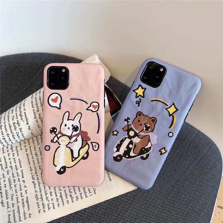 SIÊU CUTE  Ốp GẤU NÂU BROWN, THỎ TRẮNG CONY vân gợn nổi iPHONE 6 / 6s / plus / 7 / 8 / 7+/8+ / 11 / pro / max