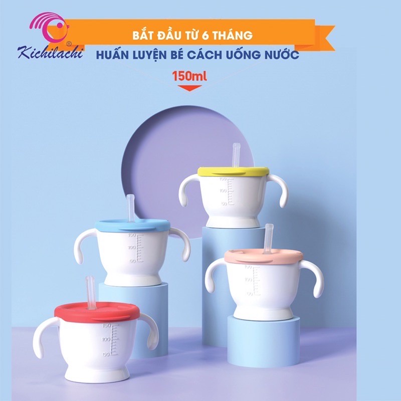 Cốc tập uống 3 giai đoạn Kichilachi dành cho bé từ 6 tháng dung tích