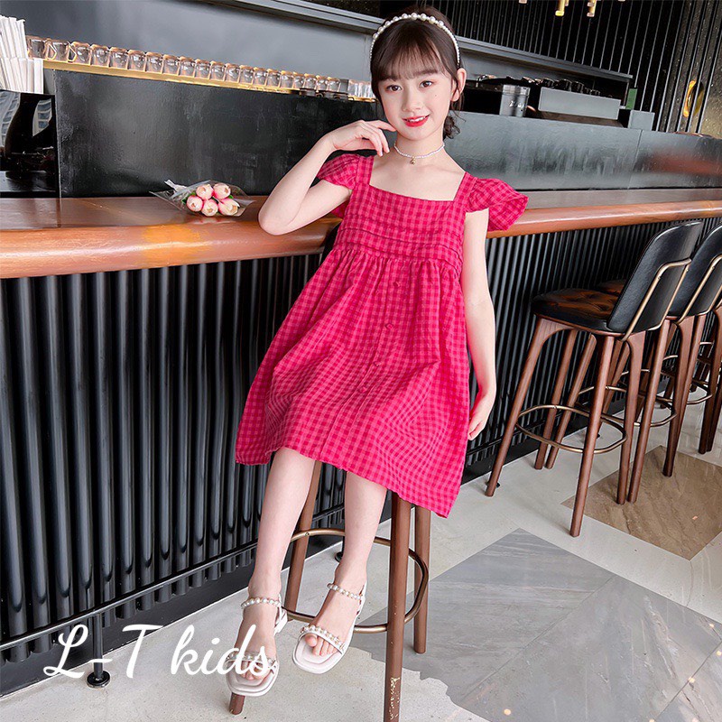 SALE VÁY KARO MỀM MỊN VÁY XÒE BÉ GÁI CỰC XINH(VKR)