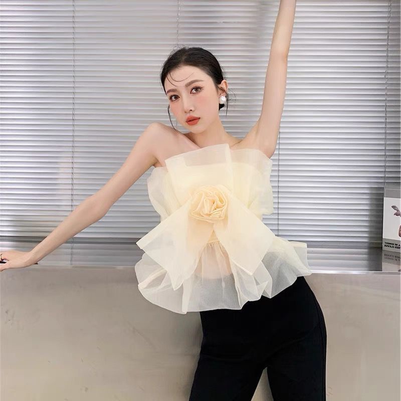 Áo Kiểu Chiffon Hở Vai In Hoa Thời Trang Mùa Hè 2022