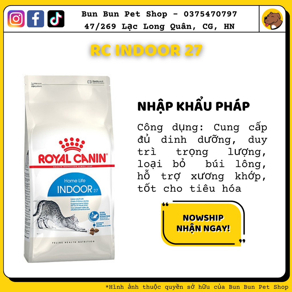 1kg REPACK Hạt khô Royal Canin Indoor cho mèo