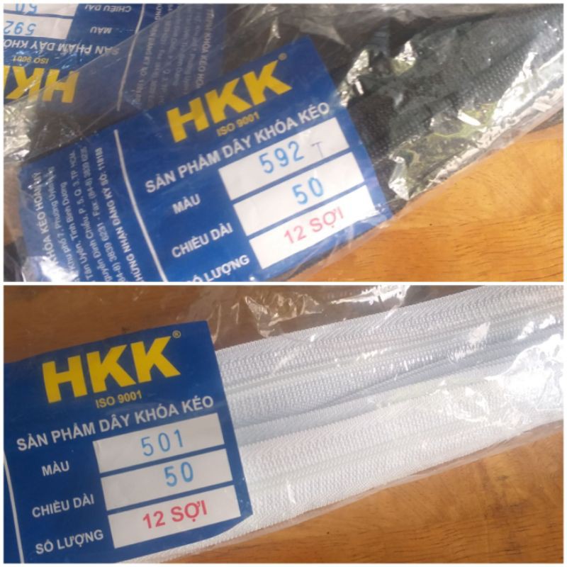 12 sợi dây kéo HKK dài 30-40-50