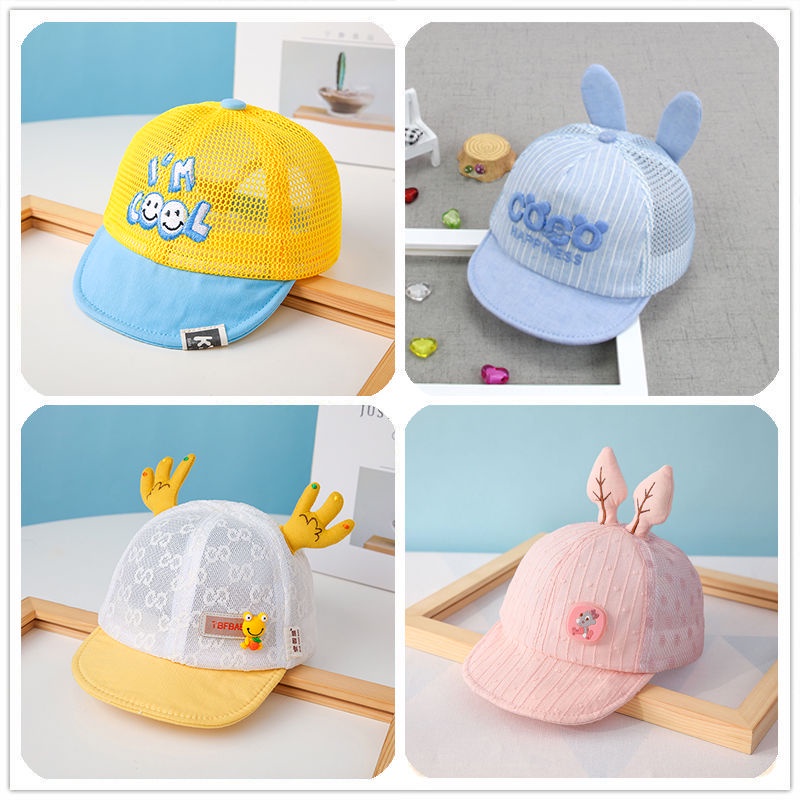 Nón Phối Lưới Thoáng Khí Thời Trang Mùa Hè Cho Bé 3-6-9 Tháng 1-2 Tuổi