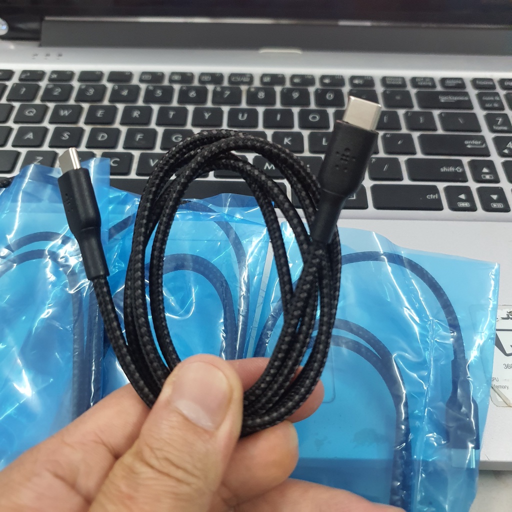 Cáp Sạc Nhanh Type C - Type C BOOST↑CHARGE™ Belkin 60W Vỏ Dù 1M Chính Hãng