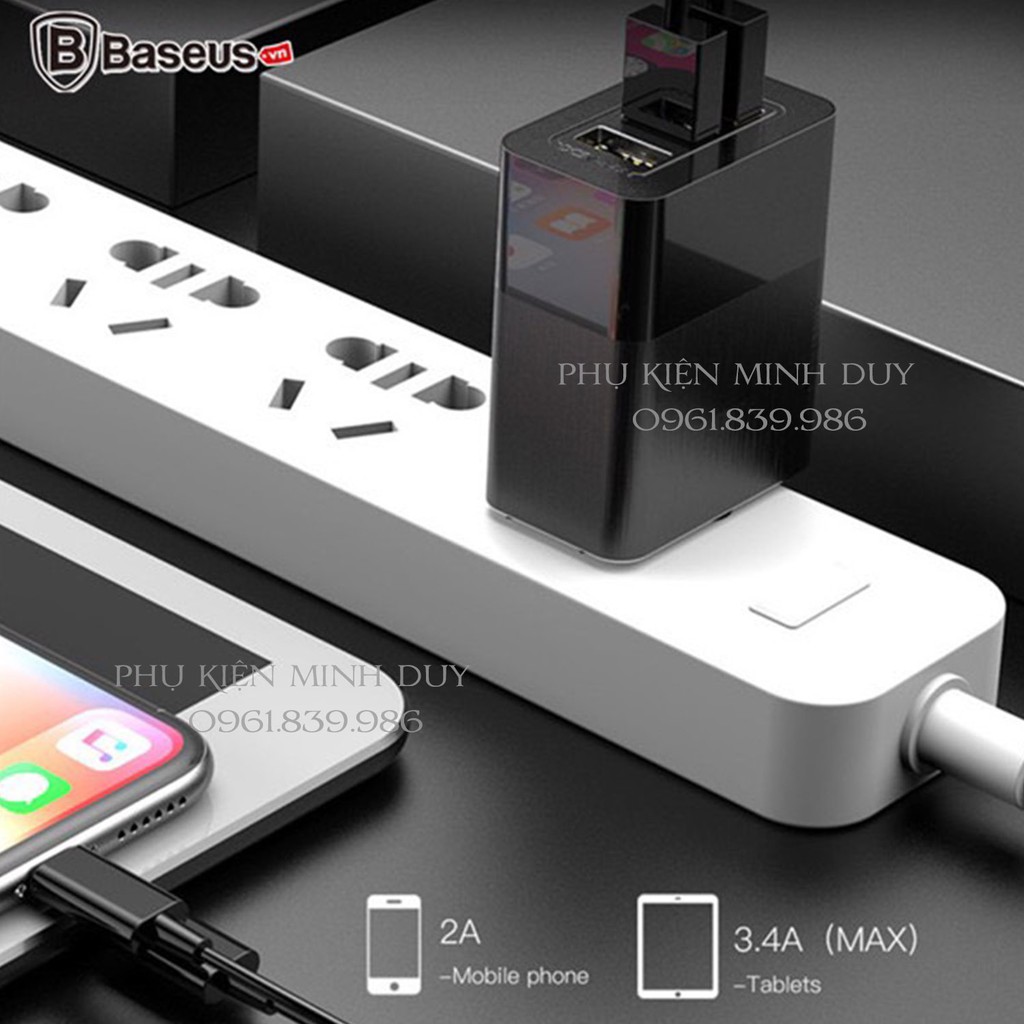 Củ sạc đa năng Baseus Duke Universal 3 Port USB (Aluminum alloy + PC, 3-in-1 Multifunction USB Charger)