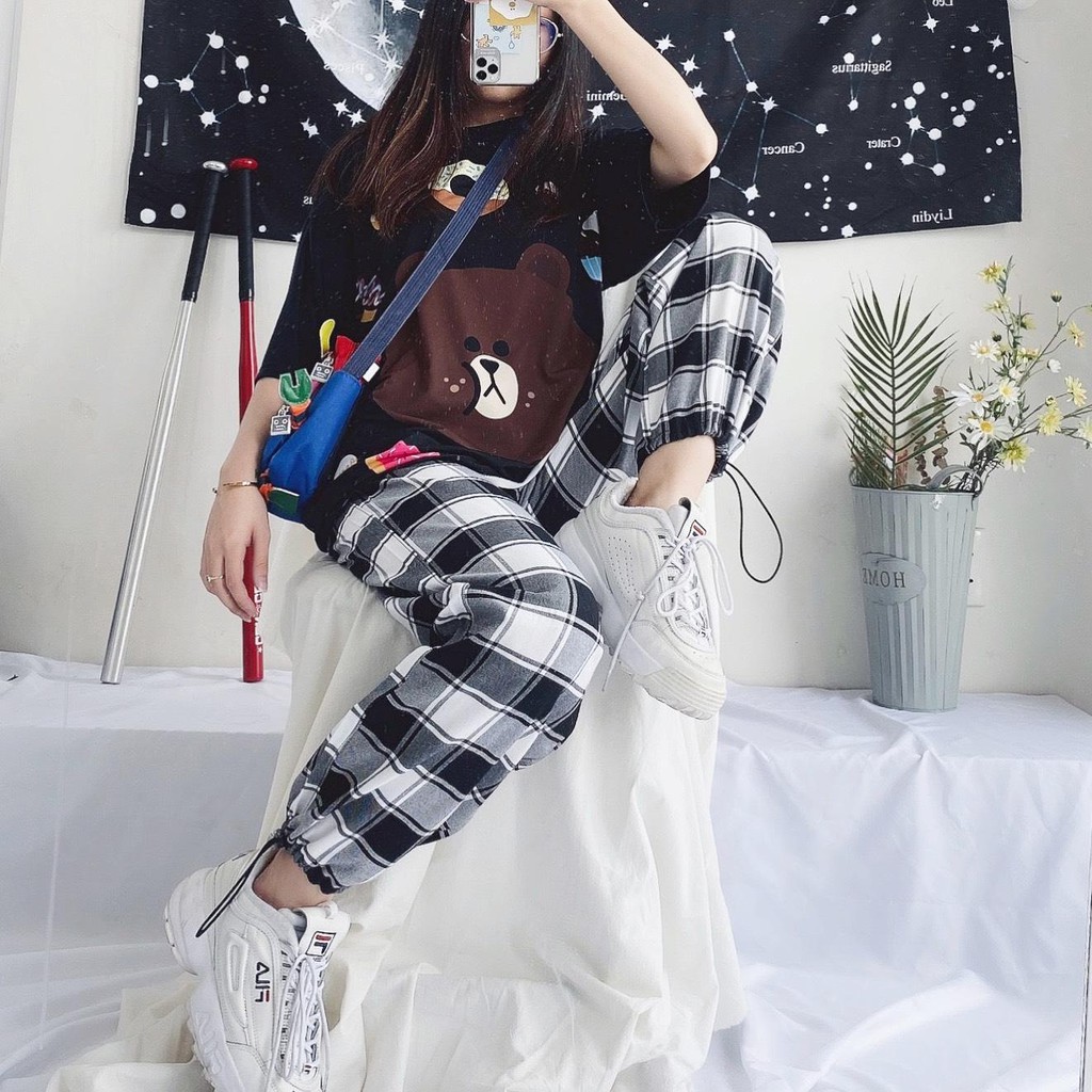 Set áo quần caro pant hot ulzzang unisex