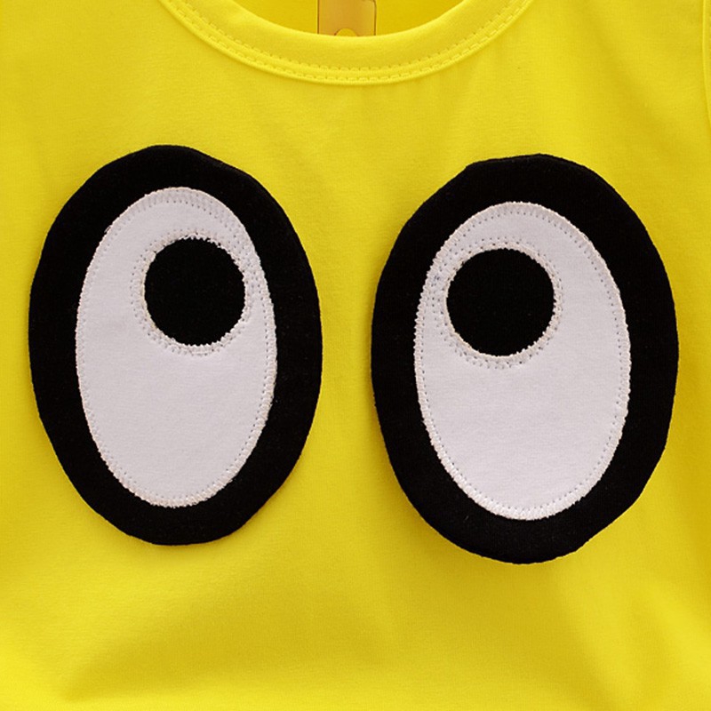 Set áo không tay họa tiết hoạt hình kèm quần phối sọc ngang dễ thương cho bé