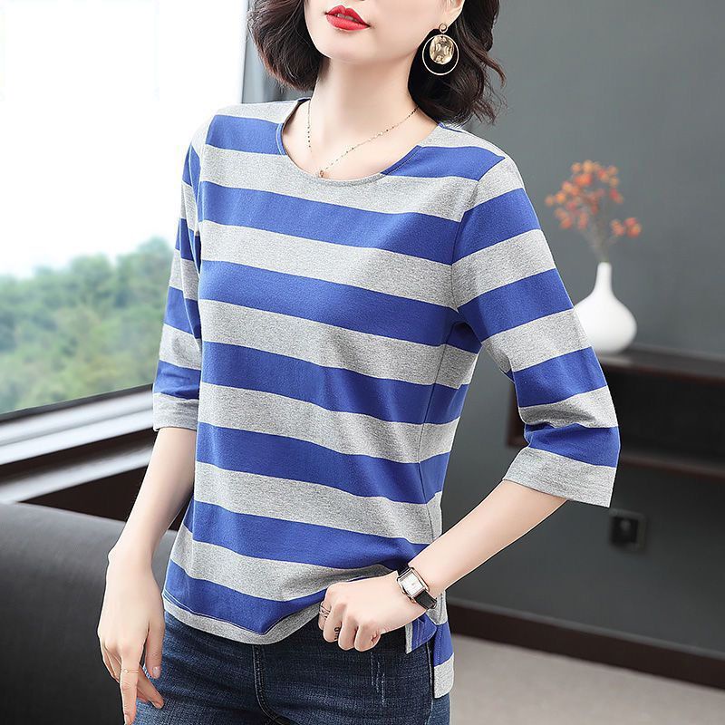 Áo Thun Tay Lỡ Form Rộng Thời Trang Mùa Thu Mới Cho Nữ Trung Niên