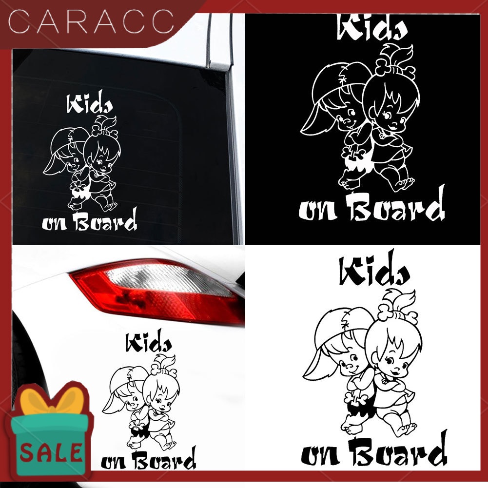 Miếng Dán Phản Quang Họa Tiết Hoạt Hình Kids on Board Dễ Thương Trang Trí Xe Hơi