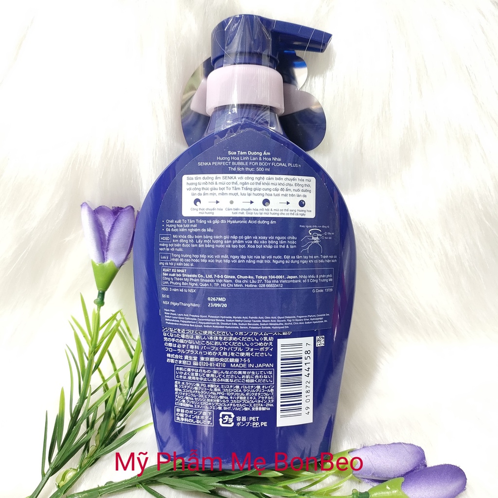 Sữa tắm dưỡng ẩm hương hoa tươi mát Senka Perfect Bubble for Body Floral Plus n 500ml