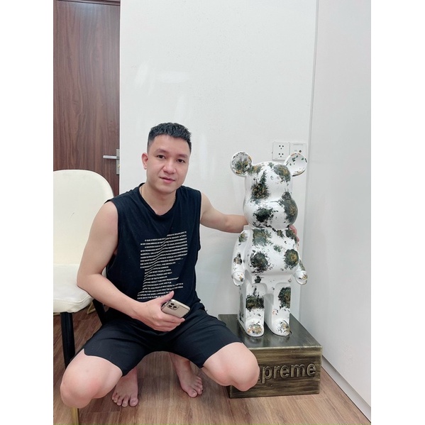 Bearbrick, gấu bearbrick 1000 cỡ lớn 80cm, mẫu lá mùa thu màu sắc xanh chất liệu nhựa cao cấp - Chin Official Store