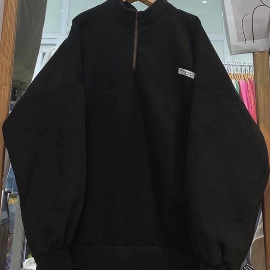 Áo Nỉ Lông Cổ Khóa Hàn Quốc - Áo Nỉ Bông Dáng Rộng Unisex Siêu Hot | BigBuy360 - bigbuy360.vn