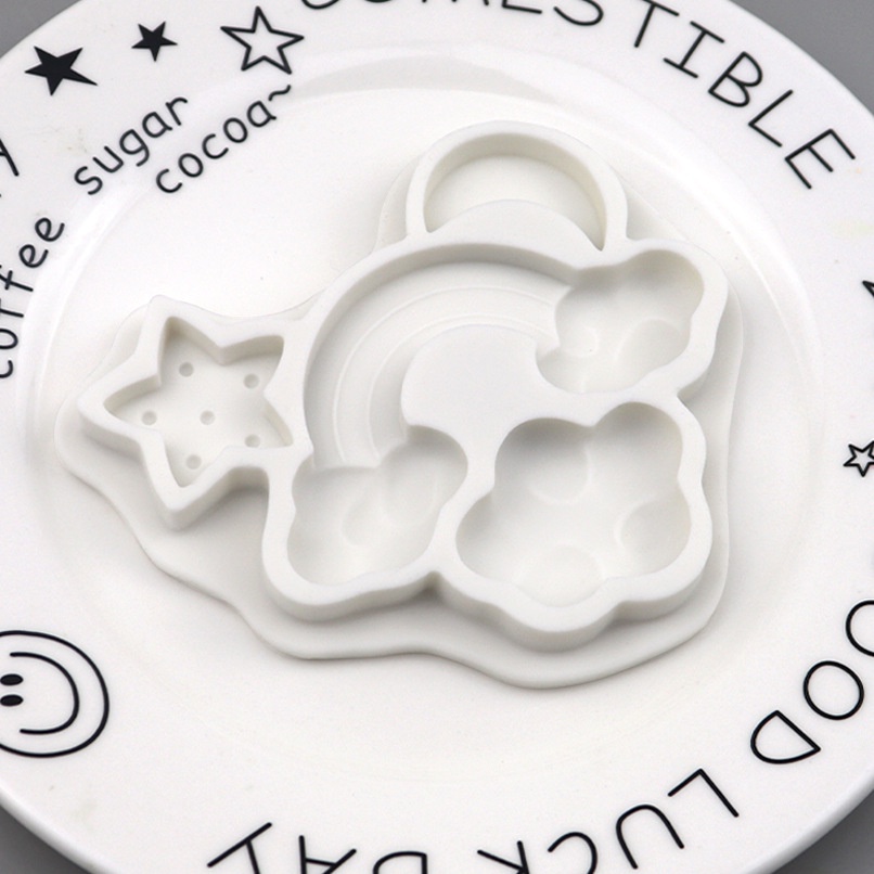 Khuôn silicon Cầu Vồng, Đám Mây, Mặt Trăng, Ngôi Sao làm bánh rau câu 4D