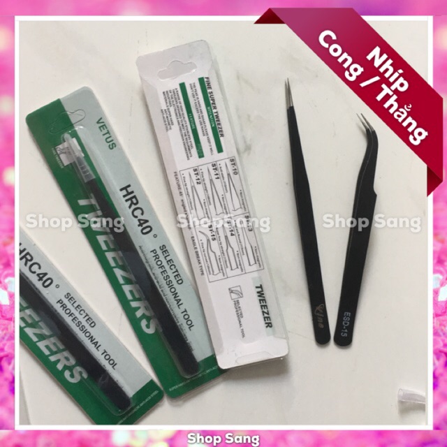 Nhíp Gắp Mụn, Nối Mi TWEEZERS Cong hoặc Thẳng