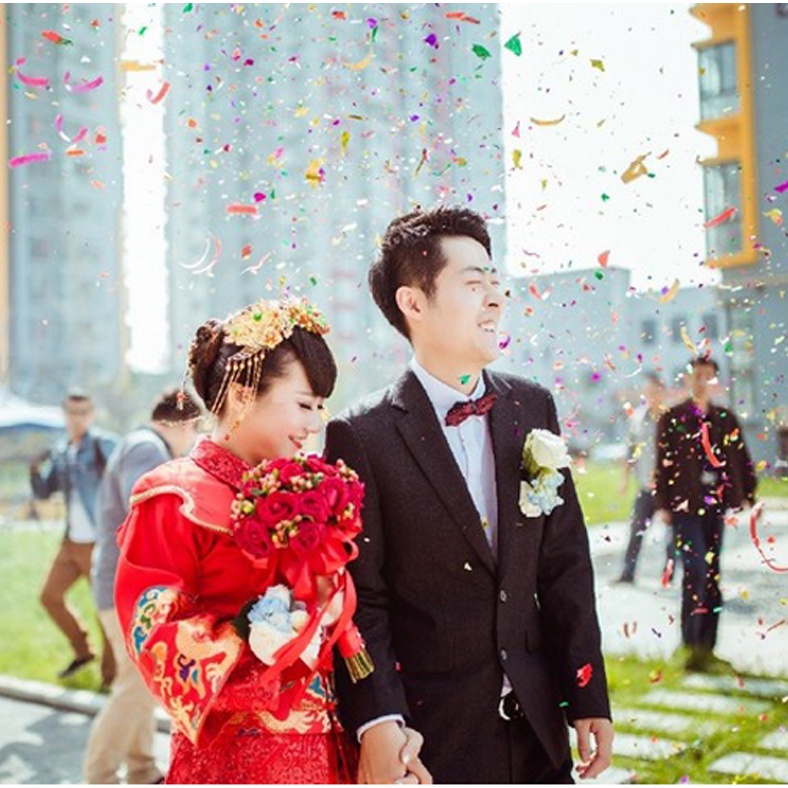 Mua 5 Tặng 1 - Pháo Giấy Pháo Phụt Kim Tuyến Phụ Kiện Đám Cưới Sinh Nhật Tuyệt Đẹp - CÂY DÀI 80CM Thích Hợp Khai Trương