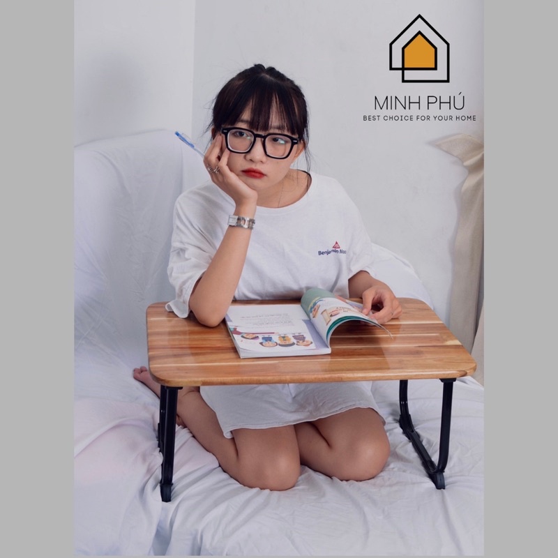 Bàn Gấp Gọn Bằng Gỗ Tràm Tự Nhiên, Chân Sắt Chịu Lực Bảo Hành 1 Năm PHÚC MINH