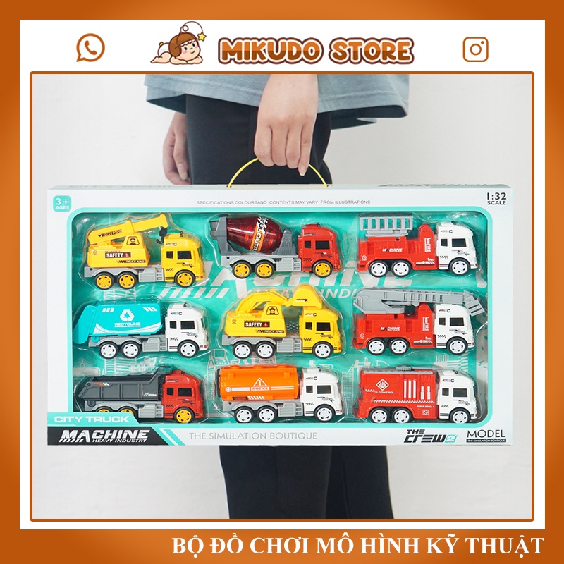 Đồ chơi trẻ em bộ xe ô tô mô hình cho bé trai bé gái phát triển tư duy vận động MIKUDO STORE MD5