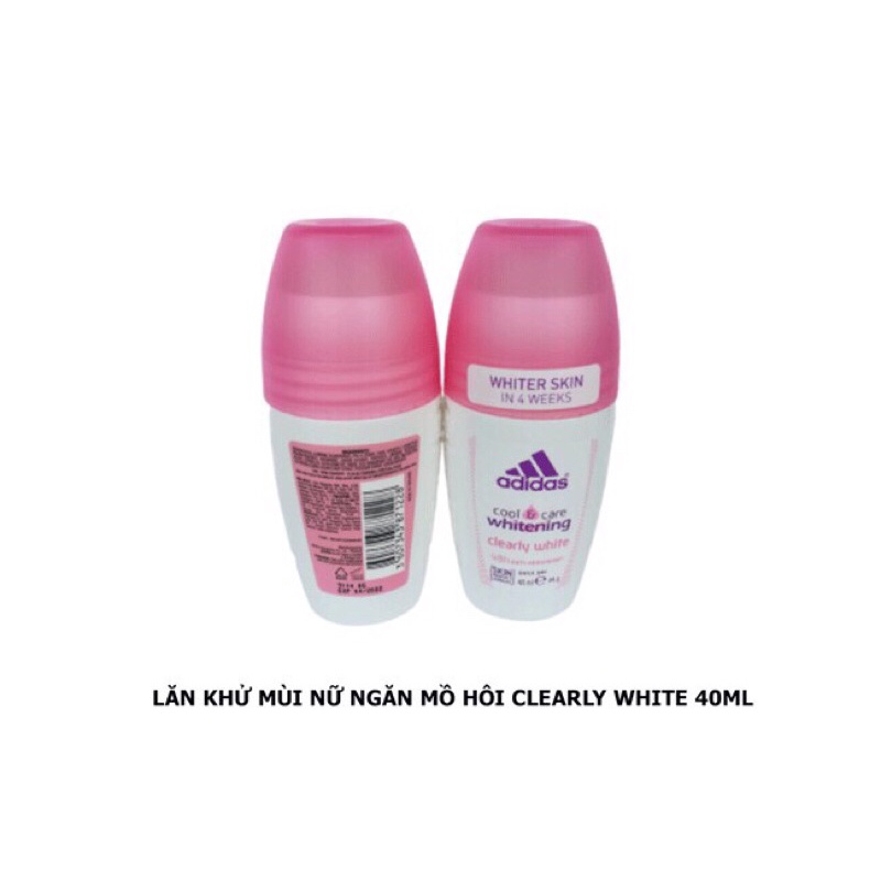 Lăn Khử Mùi Nữ Adidas Ngăn Mồ Hôi Clearly White 40ml sky1228