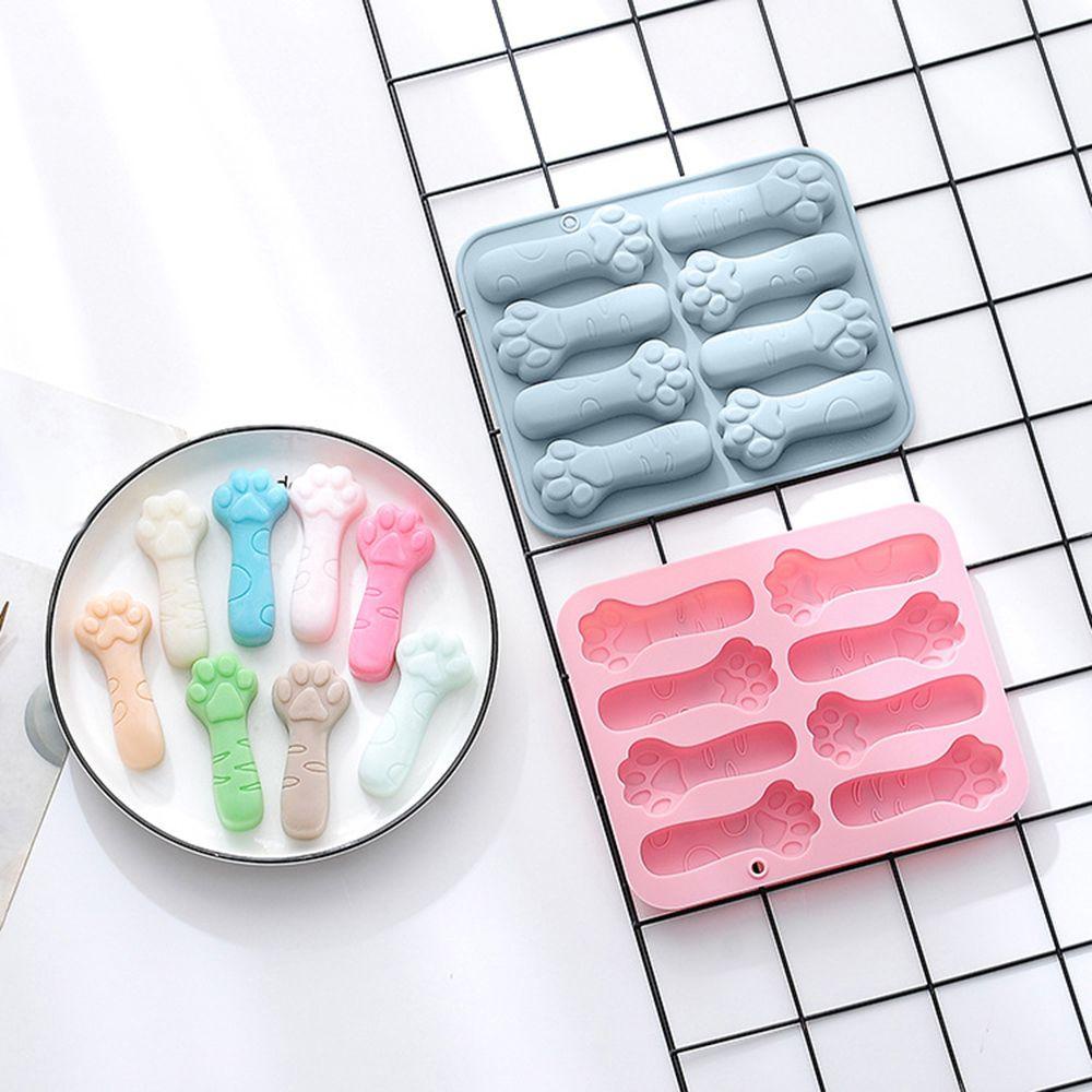 Que Làm Bánh / Sô Cô La / Đá / Phô Mai / Phô Mai 8 Ngăn Hình Dấu Chân Mèo DIY