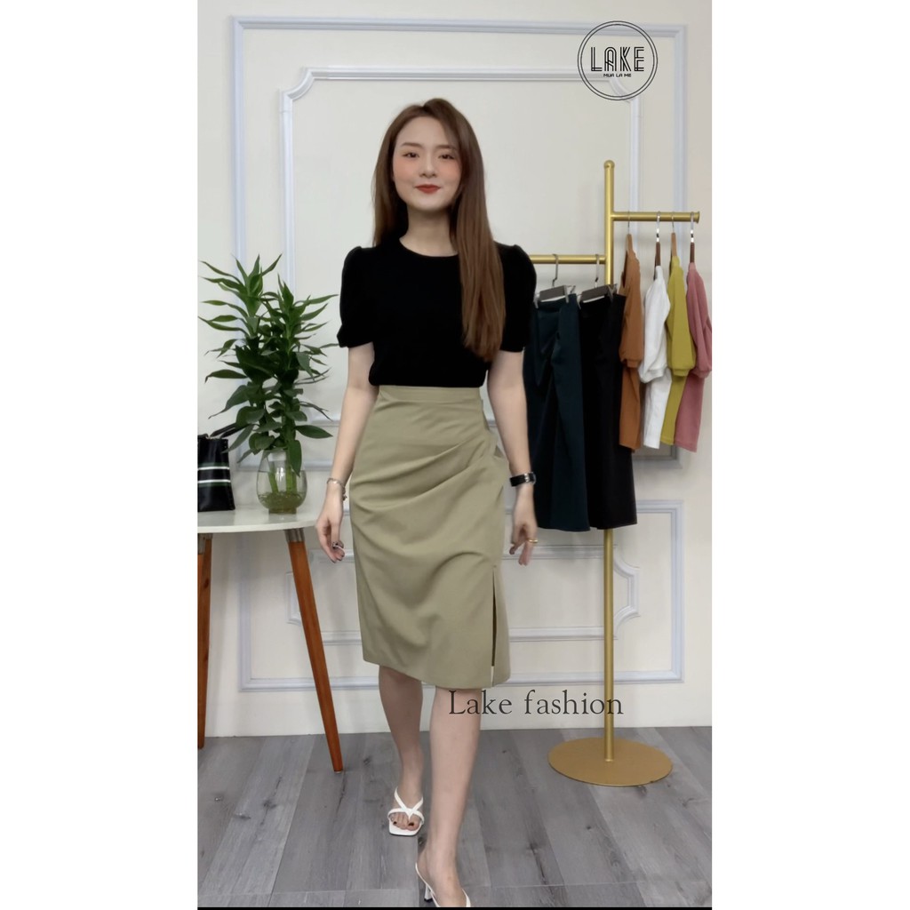 Chân váy dài, chân váy chữ a xẻ tà Lake fashion | BigBuy360 - bigbuy360.vn