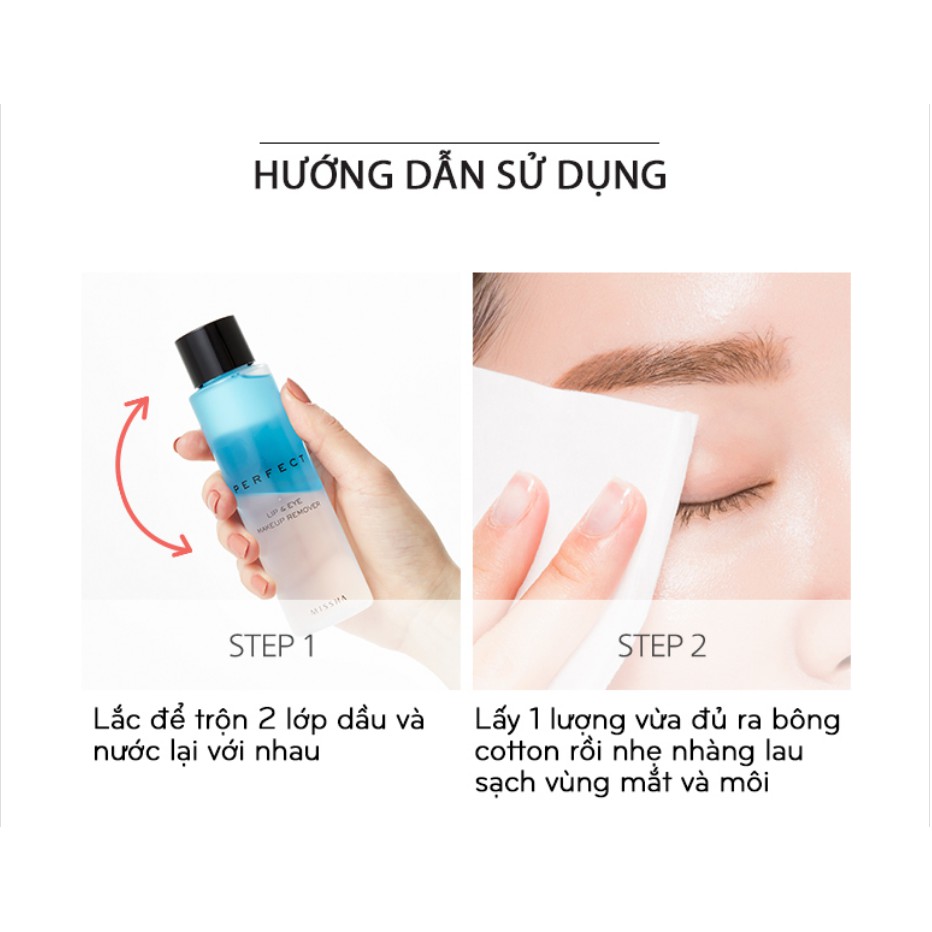 Nước Tẩy Trang Mắt Môi Missha Perfect Lip &amp; Eye Make-Up Remover 155ml