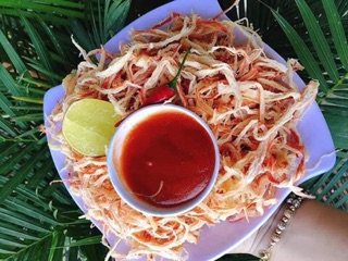 300g mực xé sợi hấp nước cốt dừa siêu ngon