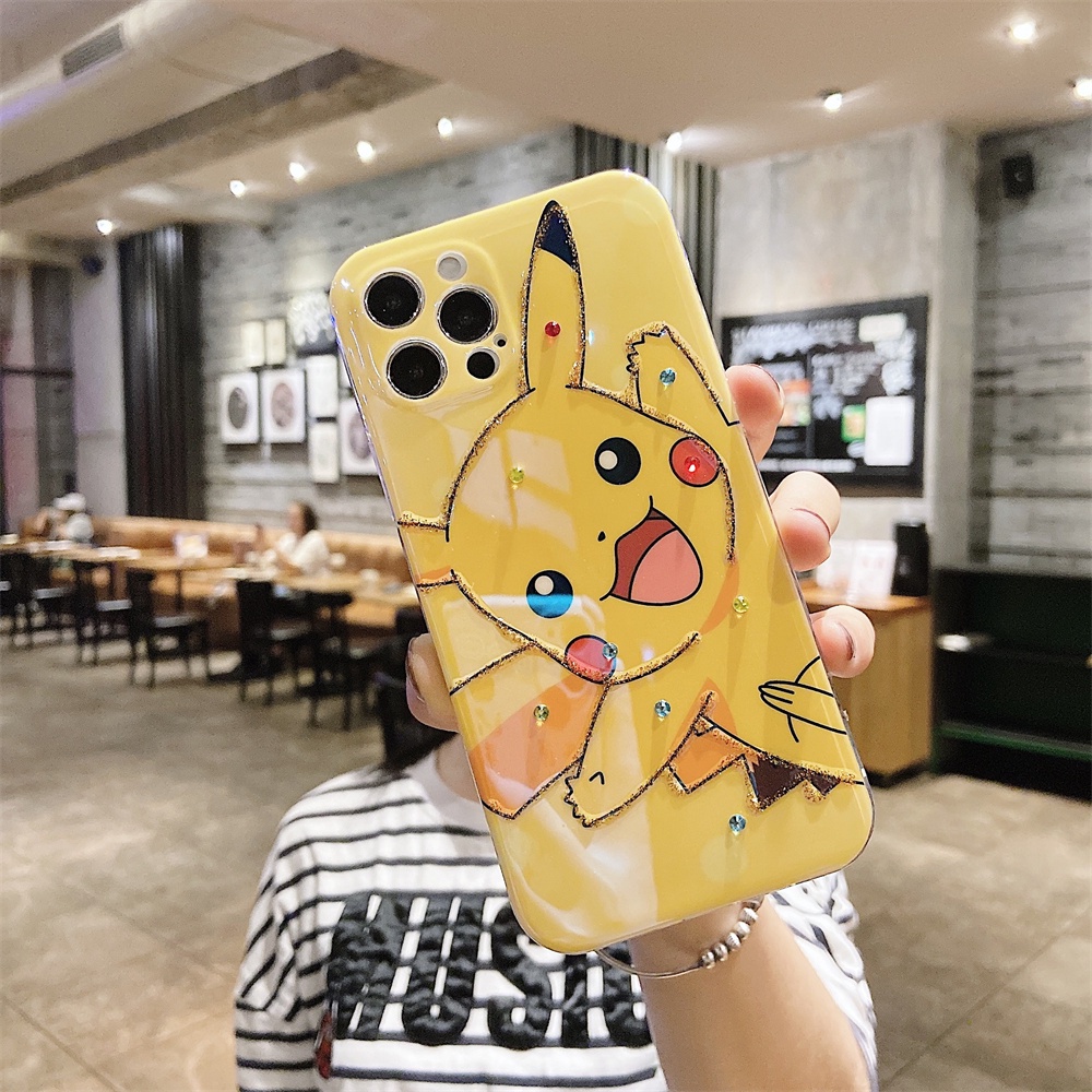 Ốp điện thoại Pikachu đáng yêu thích hợp cho iPhone 13 / 12 Pro Max iP11 X Xr 7/8 Plus