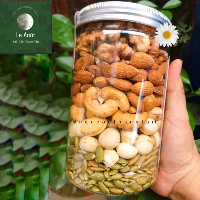 Hộp 500g Mix Nuts 5 - 7 Loại Hạt - Combo Hạt cho Mẹ Bầu, Sữa Hạt, Nấu Cháo Ăn Dặm