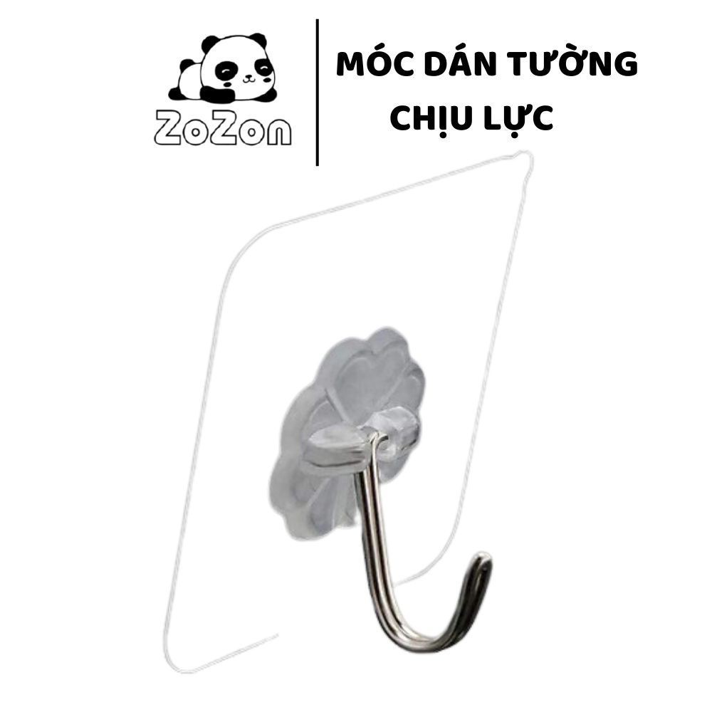 Móc dán tường móc treo đồ siêu dính chịu lực siêu chắc siêu bền trong suốt 3 lớp 3D đa năng tiện dụng Inox Zozon