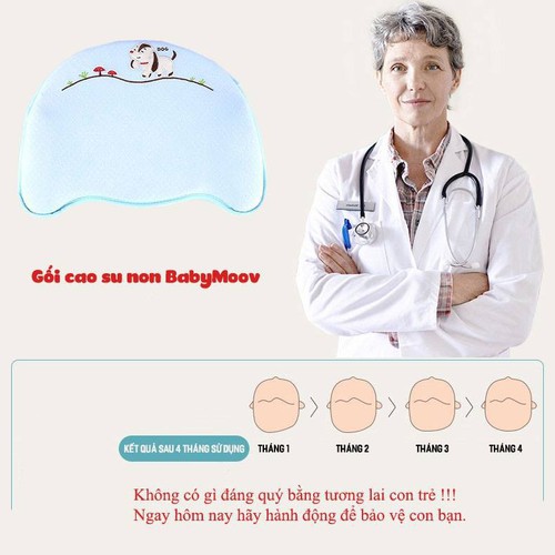 [HÀNG CHÍNH HÃNG KÈM HỘP] Gối cao su Babymoov Chống Bẹp, Méo Đầu Cho bé - Bảo Hành 12 tháng