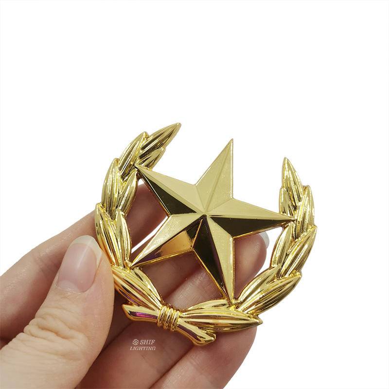 Miếng dán logo hình ngôi sao bằng kim loại trang trí ô tô