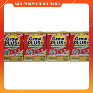 BN124 [CHÍNH HÃNG] Sữa Bột Pha Sẵn Nutifood Grow Plus+ Đỏ Hương Vani Thùng 48 Hộp x 110ml (Cho trẻ suy dinh dưỡng, thấp 