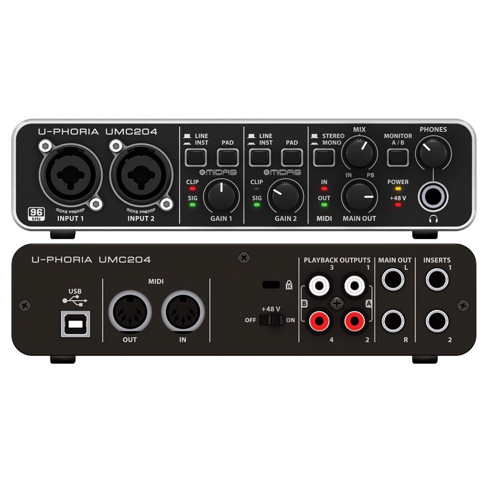 Behringer U-PHORIA UMC204HD - Sound Card Thu Âm 2in 4out