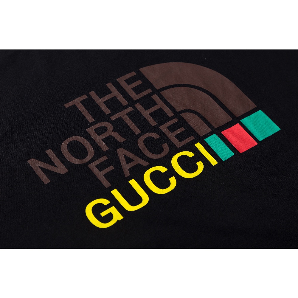 Áo Thun Cotton Tay Ngắn In Chữ Gucci The North Face Thời Trang Cho Nam Và Nữ