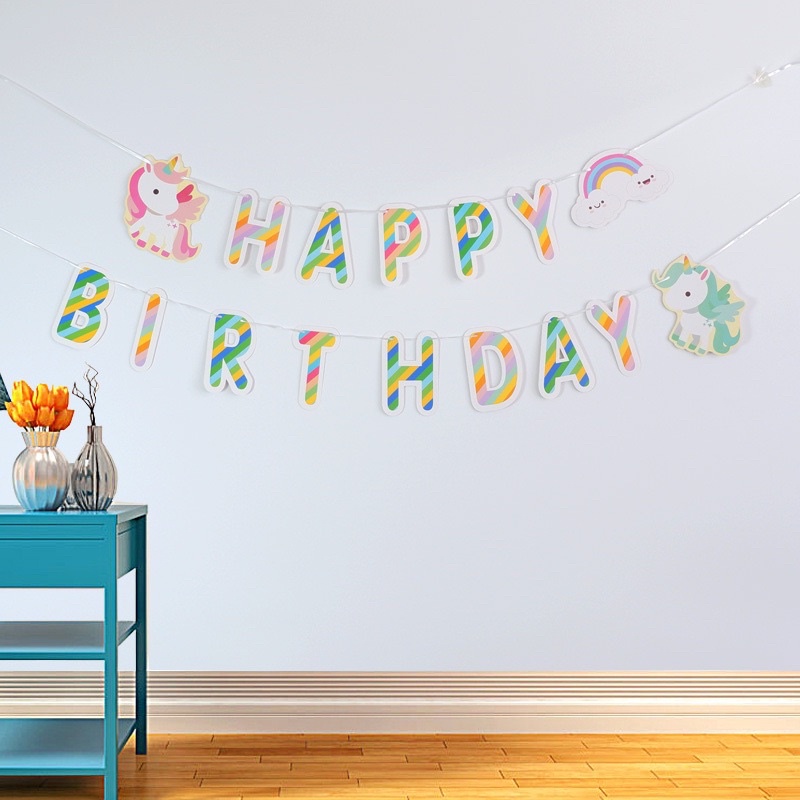 Dây Happy Birthday Trang trí sinh nhật - hoạ tiết đủ chủ đề xinh xắn cho bé trai, gái