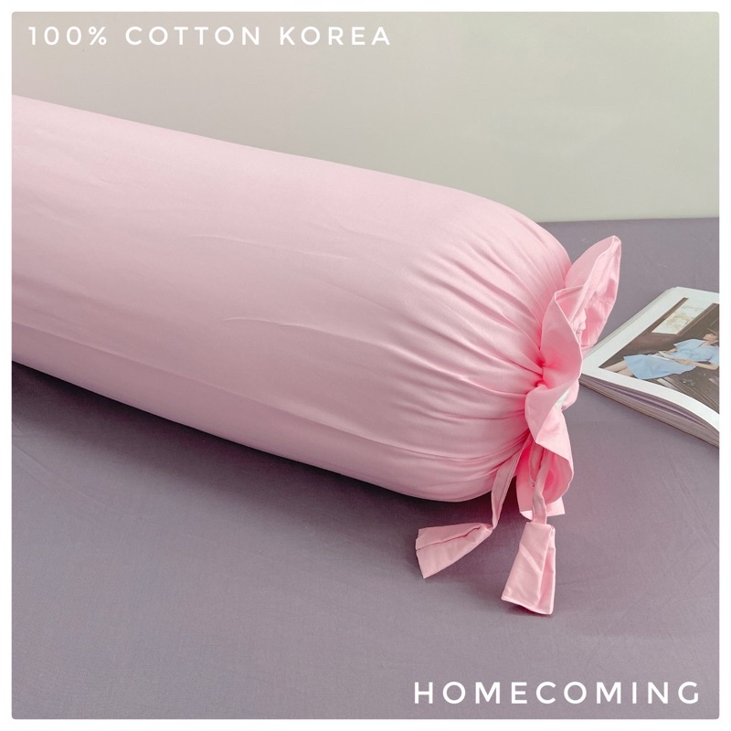 Vỏ gối ôm dài 100% Cotton Hàn màu trơn kích thước 35x100/80x100cm thương hiệu Homecoming