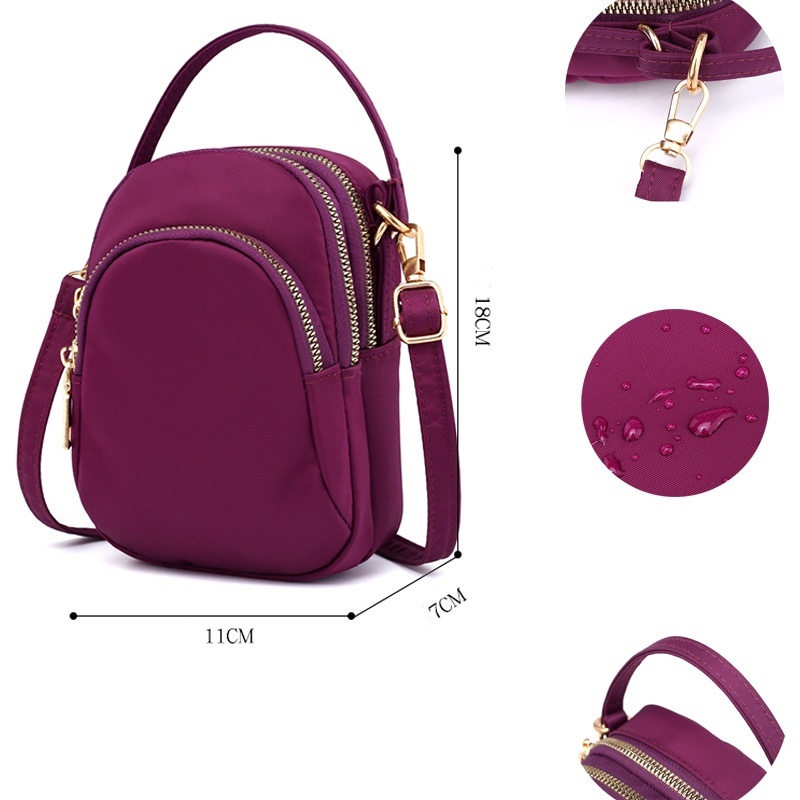 Túi đeo chéo đựng điện thoại/tiền xu/đồ dùng mini bằng vải Oxford thời trang cho nữ