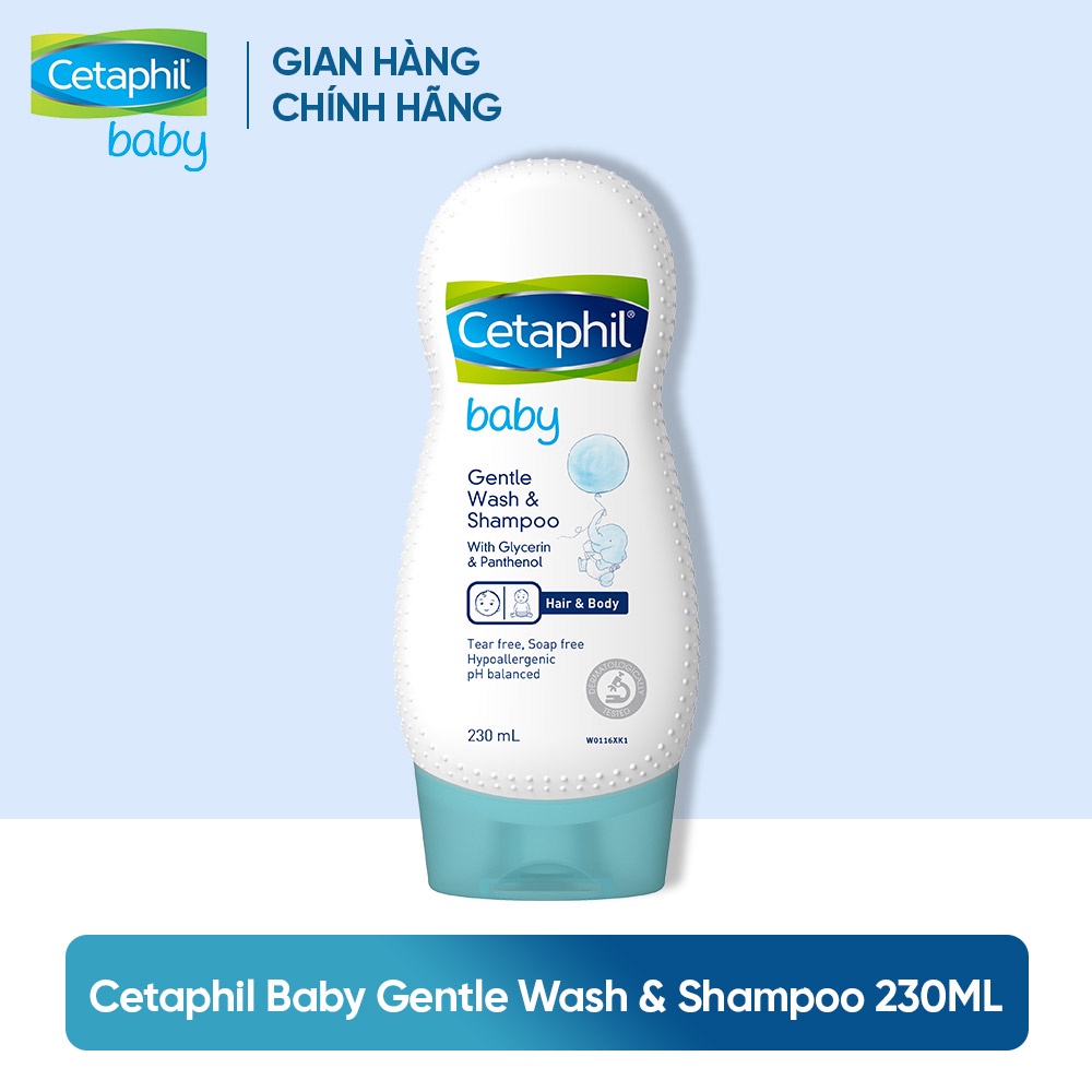 [Mã FMCGMALL -8% đơn 250K] SỮA TẮM GỘI DỊU NHẸ CHO BÉ CETAPHIL BABY GENTLE WASH & SHAMPOO 230ML