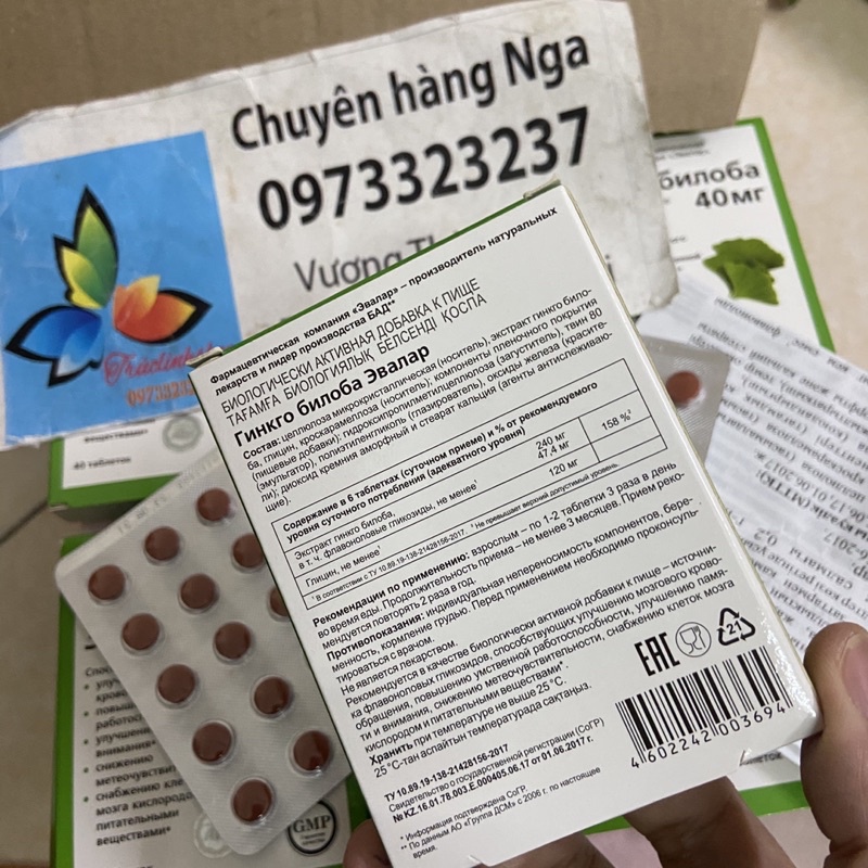Bổ não Nga Ginkgo biloba nga 40 viên