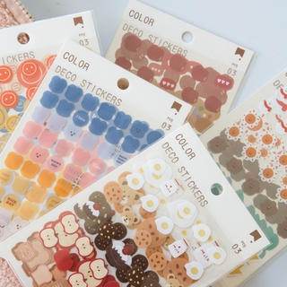 Set 3 tấm sticker nhiều hình color deco và chữ số chấm tròn đáng yêu