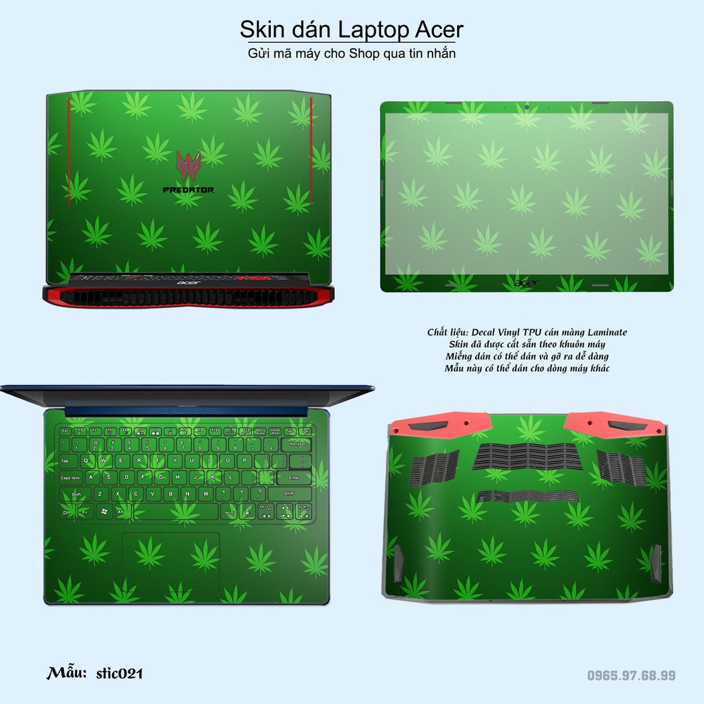 Skin dán Laptop Acer in hình Hoa văn sticker _nhiều mẫu 4 (inbox mã máy cho Shop)