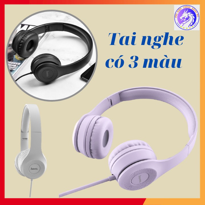 Tai Nghe Chụp Tai Hoco W21- 3 Màu Tím/Đen/Xám - Hàng Chính Hãng