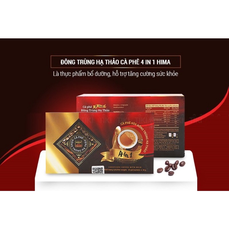 Cà Phê Sữa Đông Trùng Hạ Thảo Hima 4 IN 1 (20 gói/hộp) | BigBuy360 - bigbuy360.vn